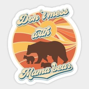 Don't mess with mama bear Groovy retro gift Sticker